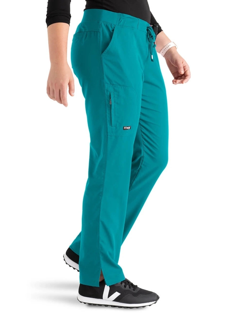 Grey's Anatomy Mia Tie Front Cargo Pant By BARCO Teal Scrub Size XS